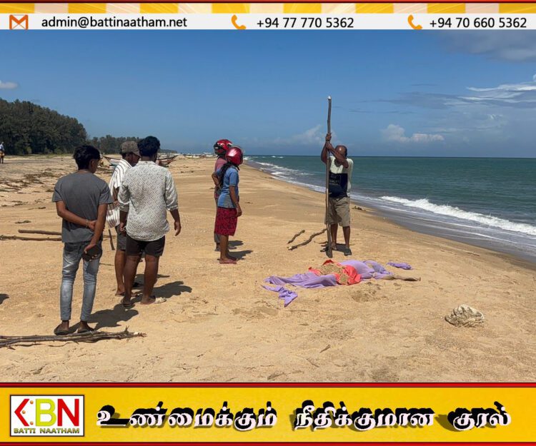 பெரியகல்லாறு கடலில் மிதந்து வந்த அடையாளம் தெரியாத ச.ட.லம் மீட்பு!