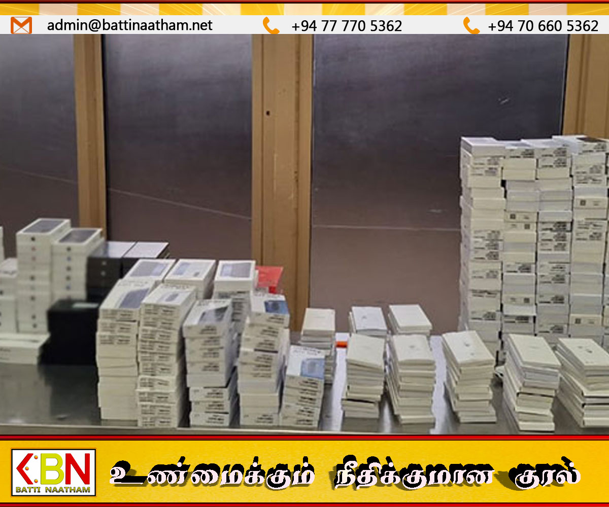 பண்டாரநாயக்க சர்வதேச விமான நிலையத்தில் 34 மில்லியன் பெறுமதியுடைய கைபேசிகள் கடத்த முயற்சி; ஒருவர் கைது
