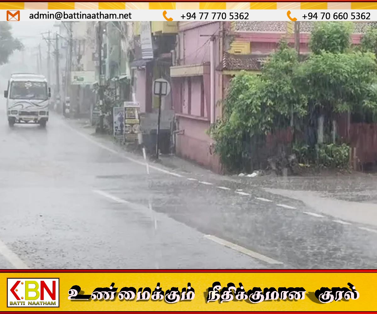 மட்டக்களப்பில் விடியவிடிய கொட்டித்தீர்த்த மழை