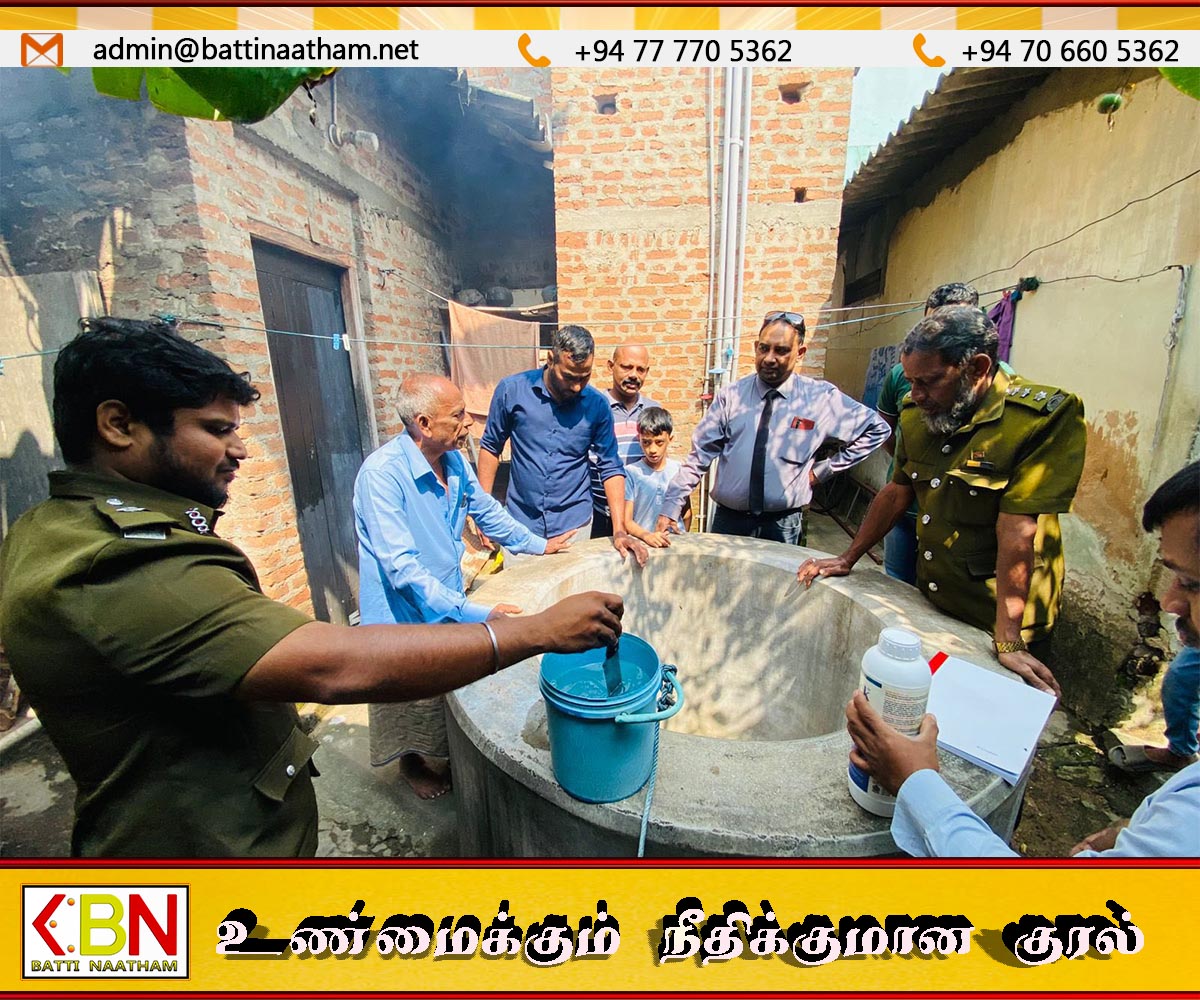 பொது சுகாதார பாதுகாப்புக்காக சாய்ந்தமருது பகுதி கிணறுகளில் குளோரினேற்றம்