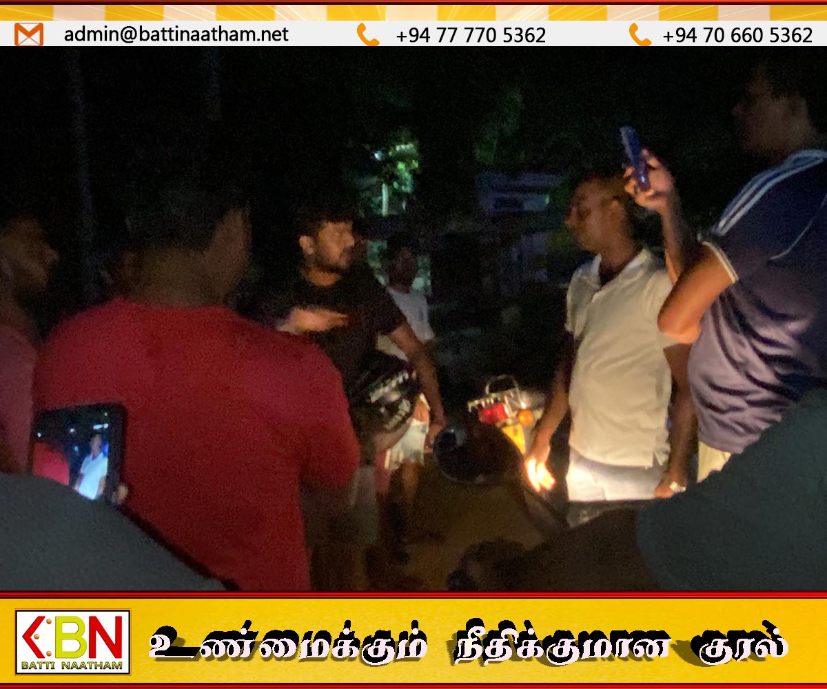குருக்கள்மடத்தில் மோட்டார் சைக்கிளில் சென்ற இளைஞர்களை நிறுத்த தலைக்கவசத்தால் தாக்கிய பொலிஸ்