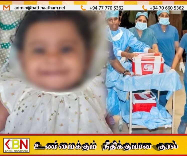 ஐந்து பேருக்கு மறுவாழ்வளித்த பத்து மாத பெண் குழந்தை