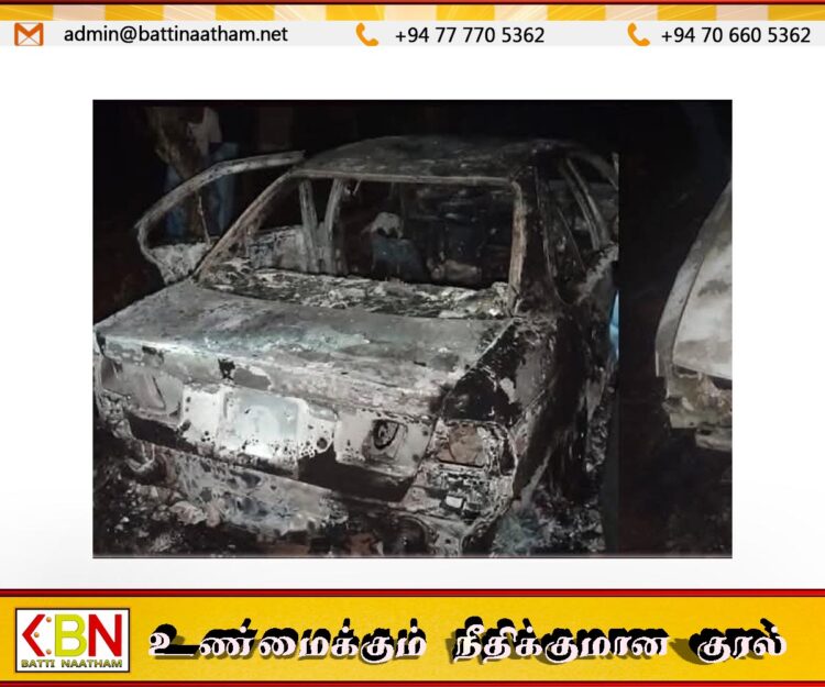 அக்குரேகொட துப்பாக்கிச்சூடு; சந்தேகநபர்கள் பயணித்த கார் எரிந்த நிலையில் மீட்பு