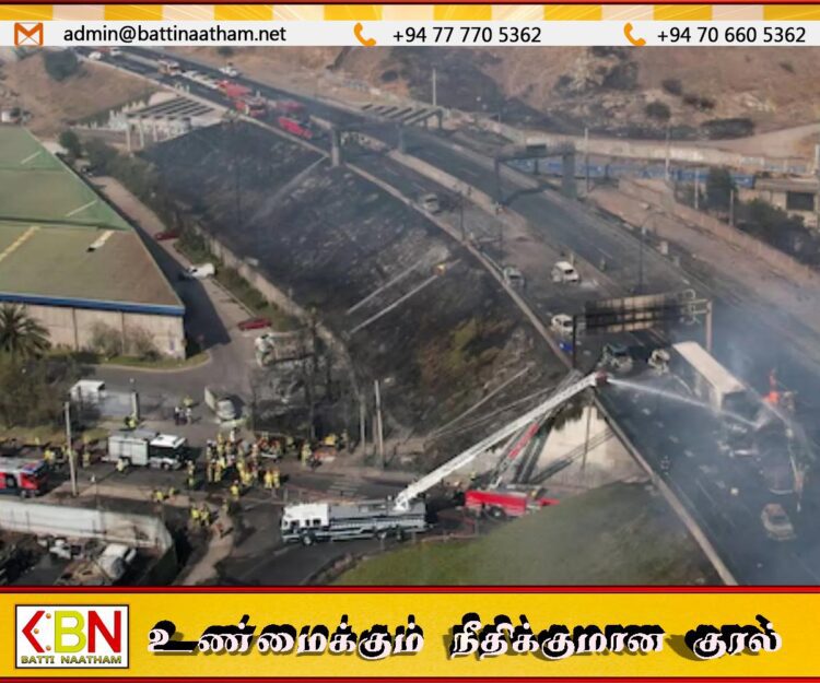 சிலியில் எரிவாயு ஏற்றிச் சென்ற லொறி கவிழ்ந்ததில்; நால்வர் உயிரிழப்பு