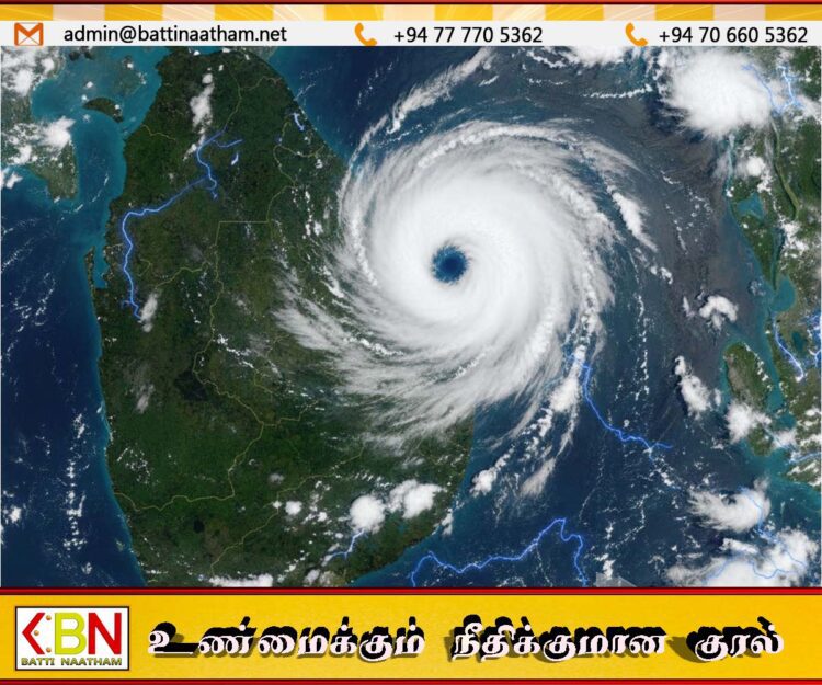 இலங்கைக்கு கிழக்காக இன்று உருவாகும் புதிய காற்றுச் சுழற்சி