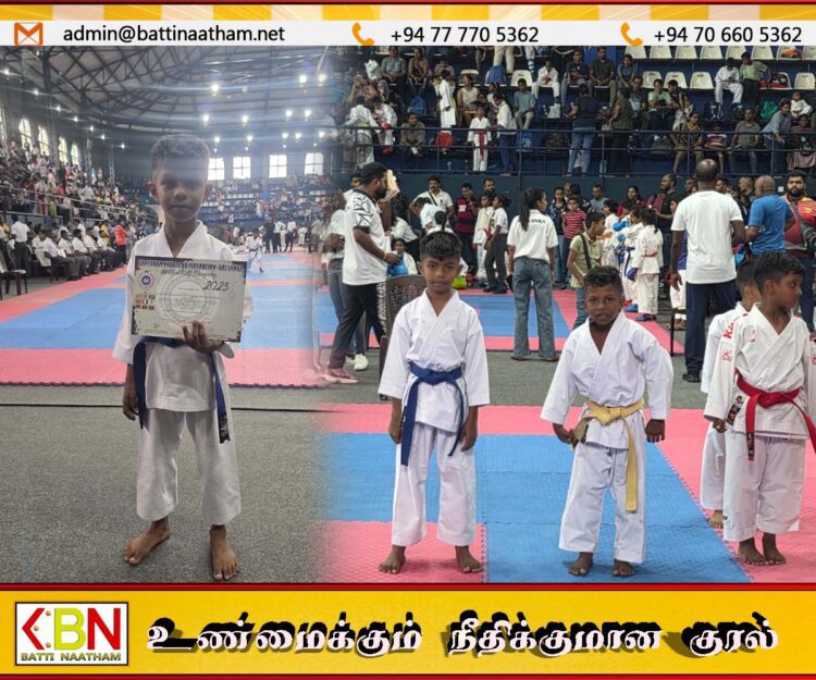 தேசிய கராத்தே போட்டியில் மட்டக்களப்பின் ஆருஷ்கர் வெள்ளிப்பதக்கம்