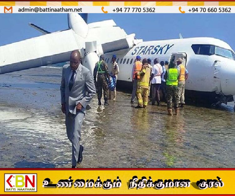 சோமாலியா நாட்டின் இருந்து புறப்பட்ட பயணிகள் விமானம்; விமானம் இரண்டாக உடைந்து அதிர்ஷ்டவசமாக உயிர் தப்பிய 55 பேர்