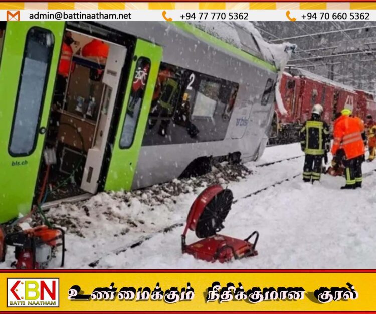 சுவிட்சர்லாந்தில் திடீர் பனிச்சரிவால் 80 பேருடன் தடம் புரண்ட ரயில்