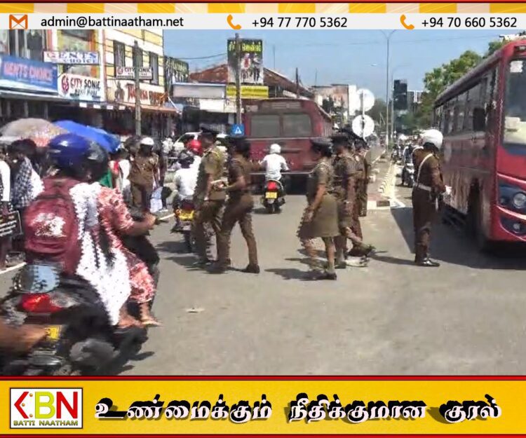 மட்டக்களப்பு கரிநாள் போராட்டத்தில் பொலிஸார்-பொதுமக்களிடையே முறுகல்