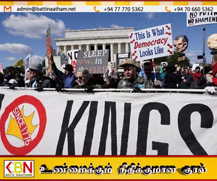 அமெரிக்காவில் டிரம்ப் நிர்வாகத்திற்கு எதிராக பெரும் போராட்டங்கள் தீவிரம்!