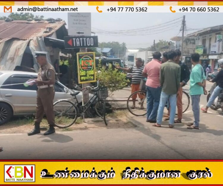 கட்டுப்பாட்டை இழந்து கடைக்குள் புகுந்த கார்; கந்தளாயில் சம்பவம்