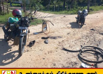 மட்டு வெல்லாவெளியில் இரு மோட்டார் சைக்கிள்கள் மோதி விபத்து!