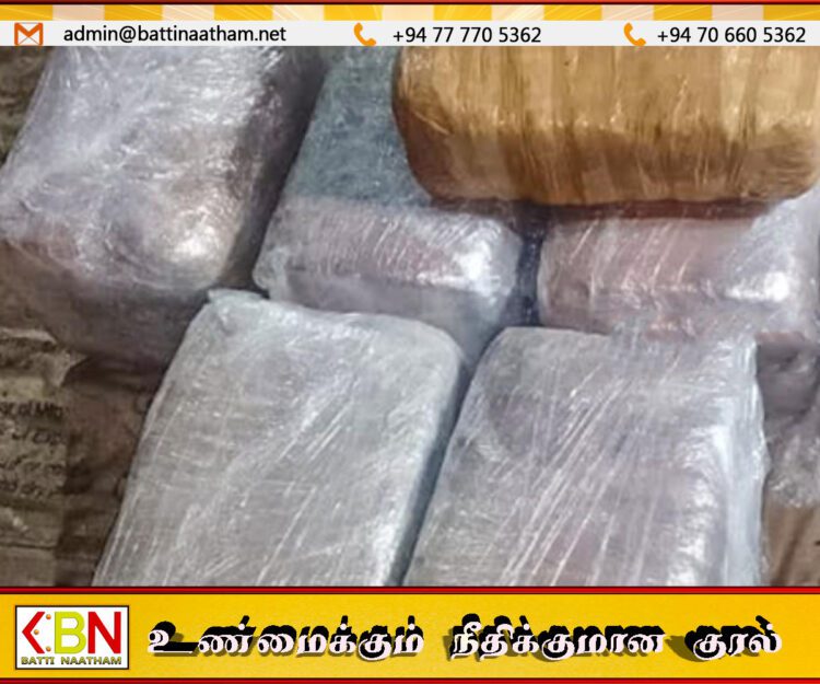 கிளிநொச்சி கடலில் மிதந்த 78 கிலோ வெளிநாட்டு கஞ்சா பறிமுதல்!