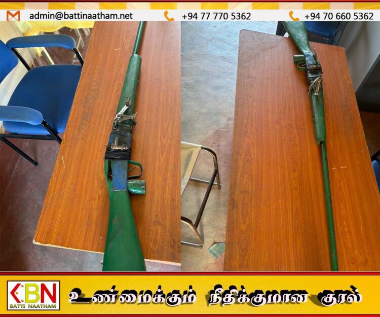 கொக்கட்டிச்சோலை பொலிஸ் பிரிவில் கட்டுத்துவக்குடன் ஒருவர் கைது