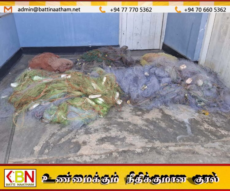 மட்டக்களப்பில் சட்டவிரோத மீன்பிடி வலைகள் பறிமுதல்