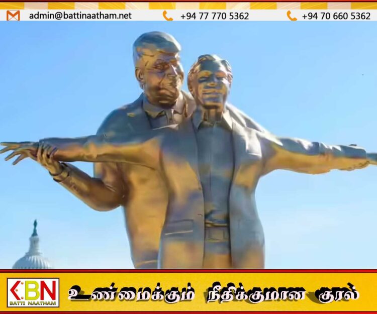 ஜாக்–ரோஸ் போல ட்ரம்ப்–எப்ஸ்டீன்!; வாஷிங்டனில் தோன்றிய ‘டைட்டானிக்’ சிலை வைரல்