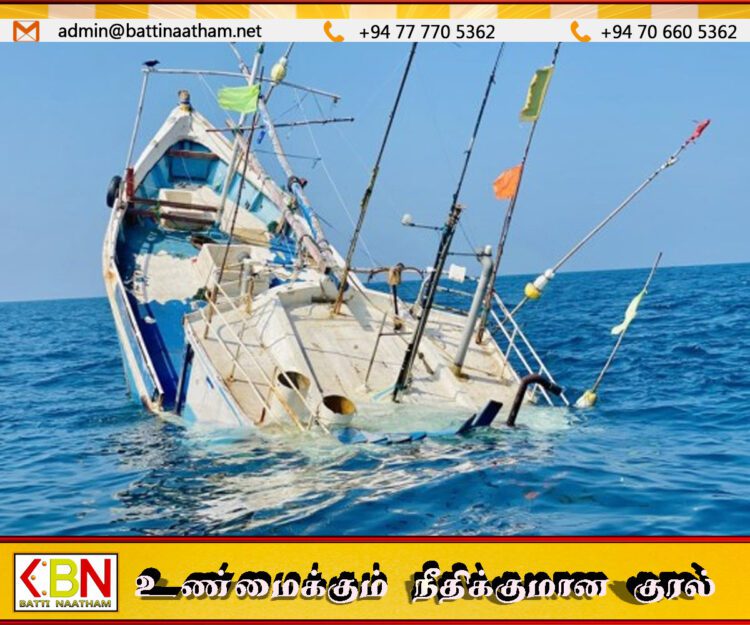 சாய்ந்தமருது கடலில் மூழ்கிய மீன்பிடி படகு!
