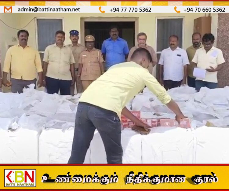 தமிழகத்திலிருந்து இலங்கைக்குக் கடத்த முயன்ற 7 இலட்சம் சிகரெட்டுகள் பறிமுதல்!