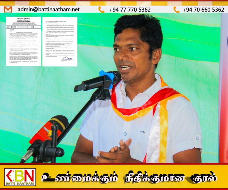 களுதாவளை பிரதேச சபைத் தவிசாளருக்கு எதிராகப் பாரிய ஊழல் குற்றச்சாட்டுகள்; கிழக்கு ஆளுநருக்கு அவசரக் கடிதம்!