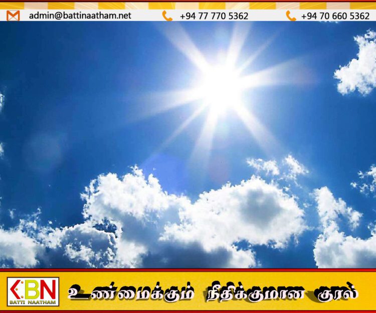 இன்று நண்பகலில் வடக்கு பகுதிகளில் சூரியன் உச்சம்
