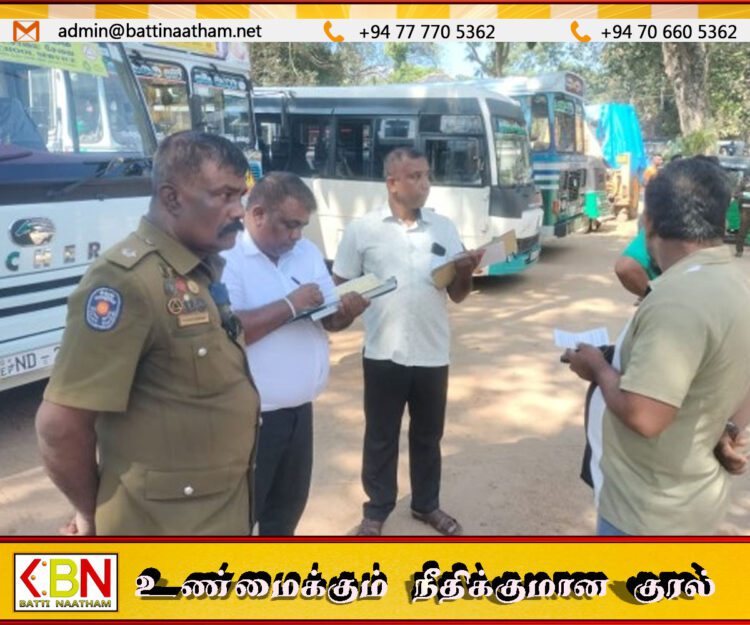 கந்தளாயில் சோதனை செய்யப்பட்ட 8 வாகனங்களில் 6 வாகனங்கள் தகுதியற்றவை எனப் பொலிஸார் அறிவிப்பு!
