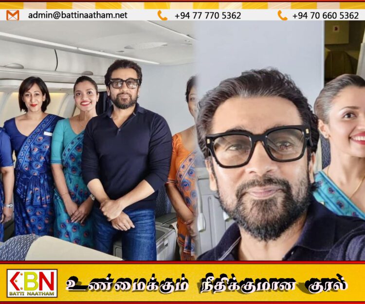 “கருப்பு” திரைப்பட பணிகளுக்காக கொழும்பு வந்தார் சூர்யா!