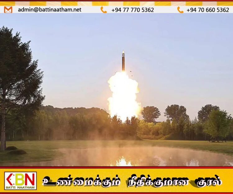 மீண்டும் அதிரடி காட்டும் வடகொரியா; கிம் ஜாங்அன் தலைமையில் அதிநவீன ஏவுகணை சோதனை