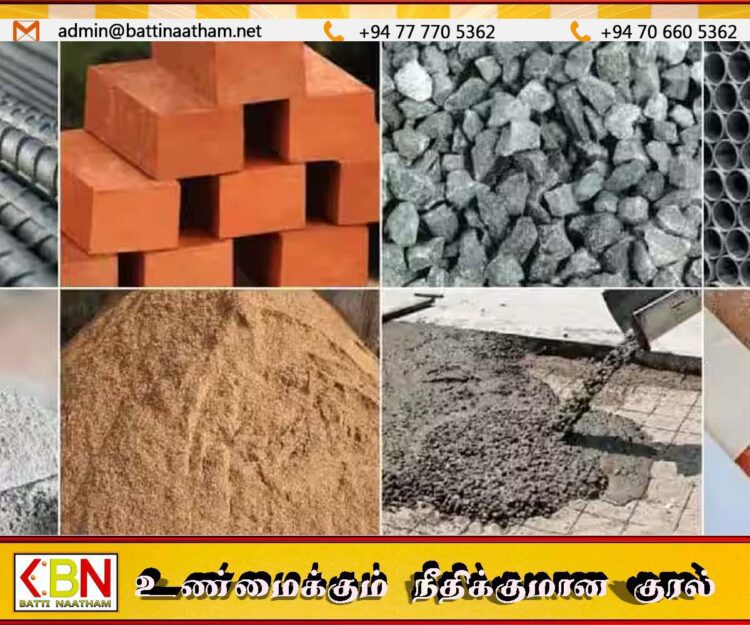 இலங்கையில் கட்டுமான பொருட்களின் விலைகள் அதிகரிப்பு