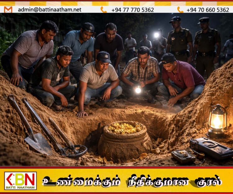 காத்தான்குடி பொலிஸ் பிரிவில் ஆலயமொன்றிற்கு அருகில் புதையல் தோண்டிய ஓய்வு பெற்ற இராணுவ வீரர் உட்பட 9 பேர் கைது