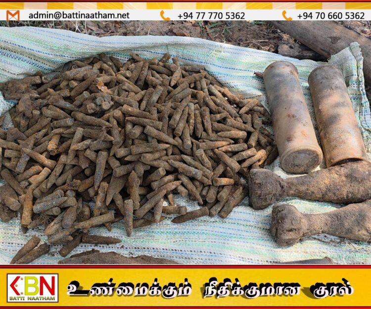 திருகோணமலையில் மீட்கப்பட்ட ஆயுதங்கள்; செயலிழக்கச் செய்ய நடவடிக்கை
