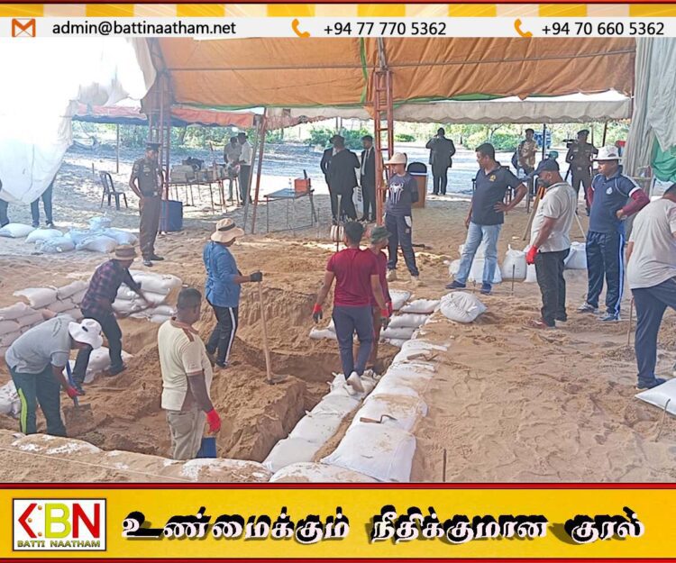 குருக்கள்மடத்தில் நேற்று 109 சென்றி மீற்றர் தோண்டப்பட்டும் மனித எச்சங்கள் மீட்கப்படவில்லை