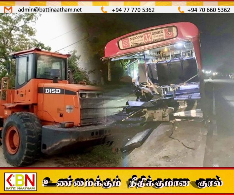 ஹம்பாந்தோட்டையில் பாரிய விபத்து; அரச பேருந்து படு சேதம்