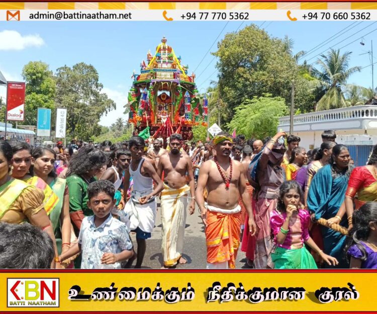 வாழைச்சேனை பேத்தாழை அருள்மிகு ஸ்ரீ பாலாம்பிகாசமேத பாலீஸ்வரர் ஆலய கொடியேற்றம் தீர்த்தோற்சவத்துடன் நிறைவு