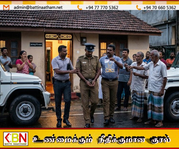 வாழைச்சேனையில் திருடன் திருடிய தங்க ஆபரணங்களை வீட்டுக்கு கொண்டு சென்ற பொலிஸ் கான்ஸ்டபிள் கைது
