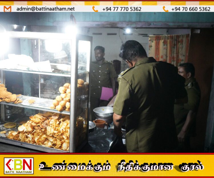 சம்மாந்துறை பிரதேசத்தில் இரவு நேர உணவகங்களில் திடீர் சோதனை; 10 உணவகங்களுக்கு எதிராக சட்ட நடவடிக்கை