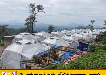 காற்றில் தள்ளாடும் தற்காலிக கூடாரங்கள்; 23 குடும்பங்கள் கடும் பாதிப்பு