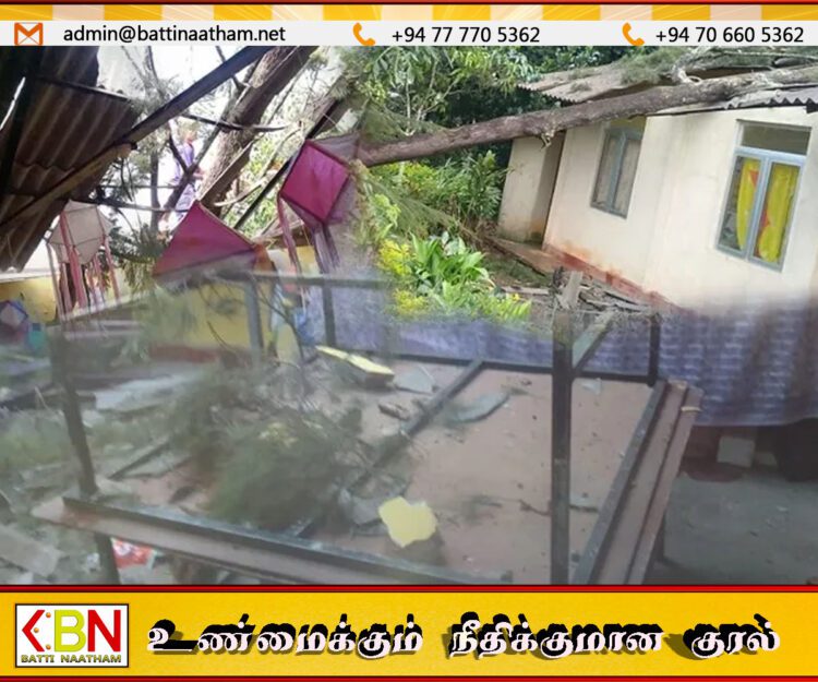 ஹட்டனில் முன்பள்ளியொன்றின் மீது முறிந்து விழுந்த மரம்; கட்டிடம் கடும் சேதம்!