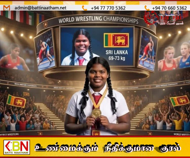 மட்டக்களப்பு வீராங்கனை தவிசாலினி ஆசிய மகளிர் மல்யுத்த சாம்பியன்ஷிப்பிற்கு தேர்வு!