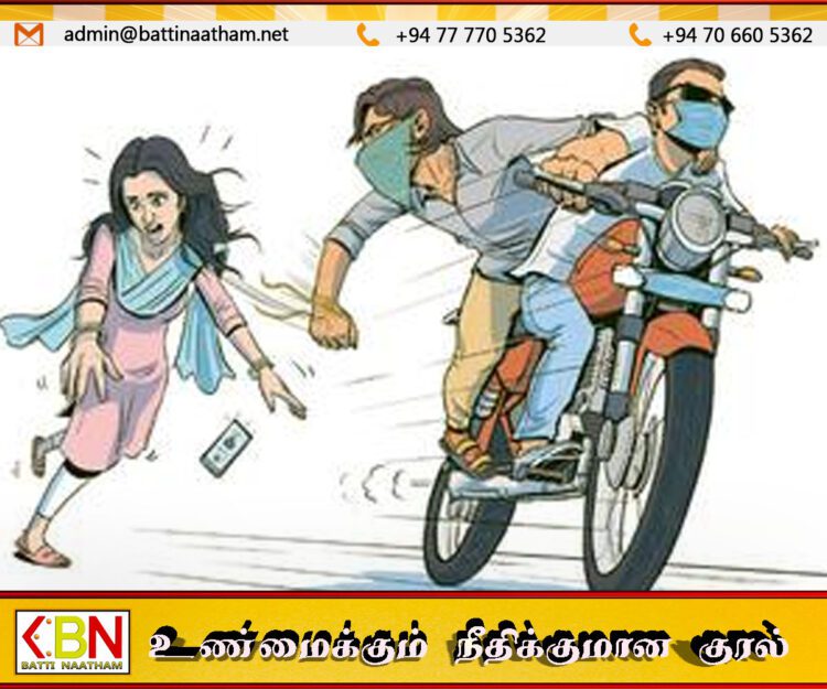 முள்ளியவளையில் துவிச்சக்கர வண்டியில் சென்ற மாணவியின் சங்கிலி பறிப்பு; இருவர் தப்பி ஓட்டம்