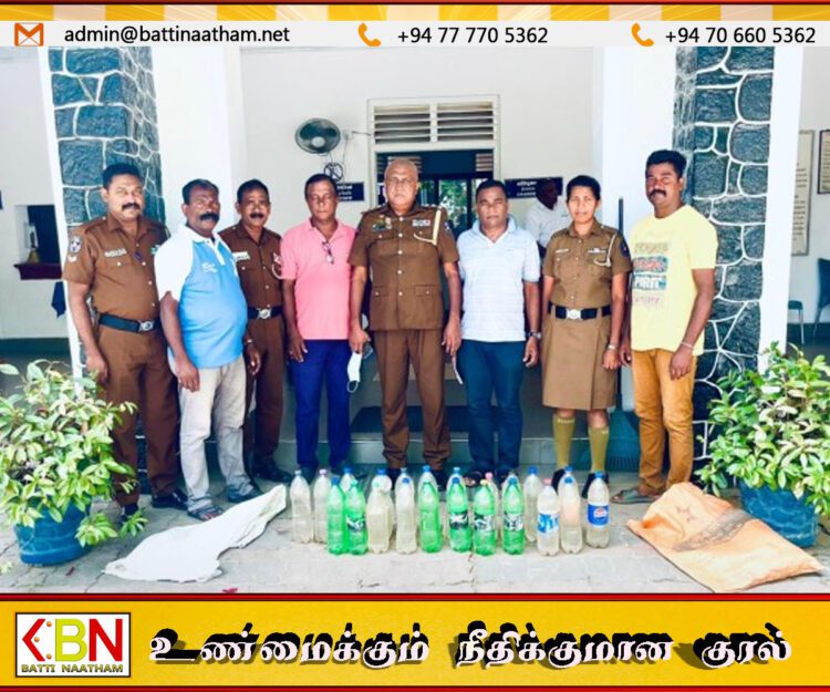 சம்மாந்துறையில் அதிரடிச் சுற்றிவளைப்பு; 33 லீற்றர் கசிப்புடன் பெண் உட்பட மூவர் போதைப்பொருட்களுடன் கைது!