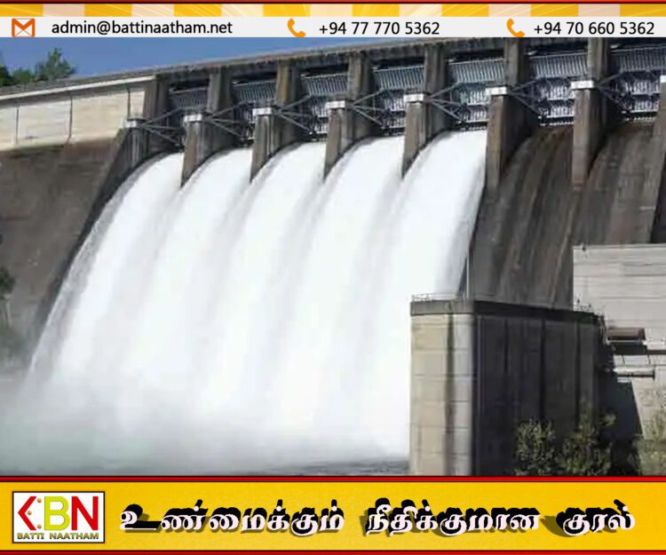 கடும் மழையால் நிரம்பும் நீர்த்தேக்கங்கள்;  03 நீர்த்தேக்கங்களின் வான் கதவுகள் திறப்பு