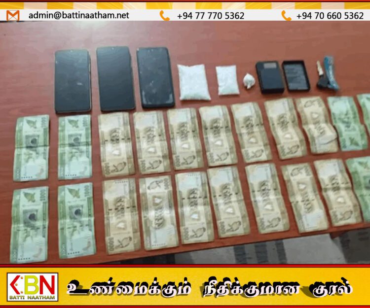 காரைதீவில் ஐஸ்–ஹெரோயின் போதைப்பொருள் கடத்தல்; இருவருக்கு 6 நாள் தடுப்புக்காவல்
