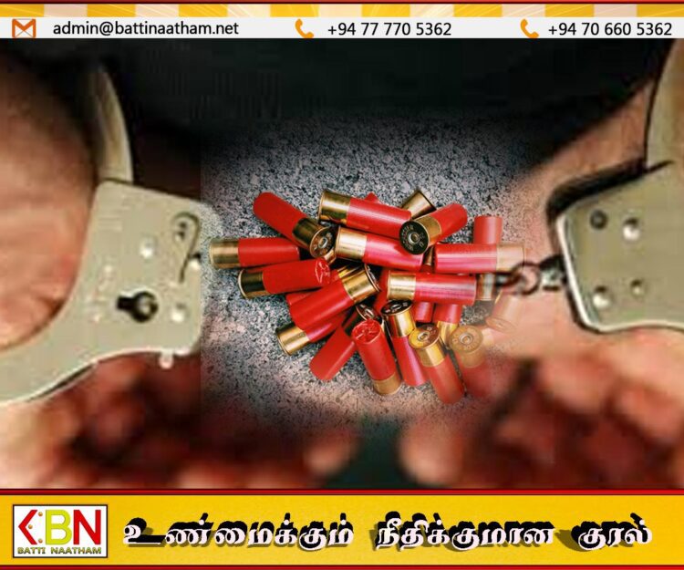 காரில் சொட்கண் துப்பாக்கி தோட்டாக்கள் கடத்தி சென்ற 3 பேர் அட்டாளைச்சேனையில் கைது