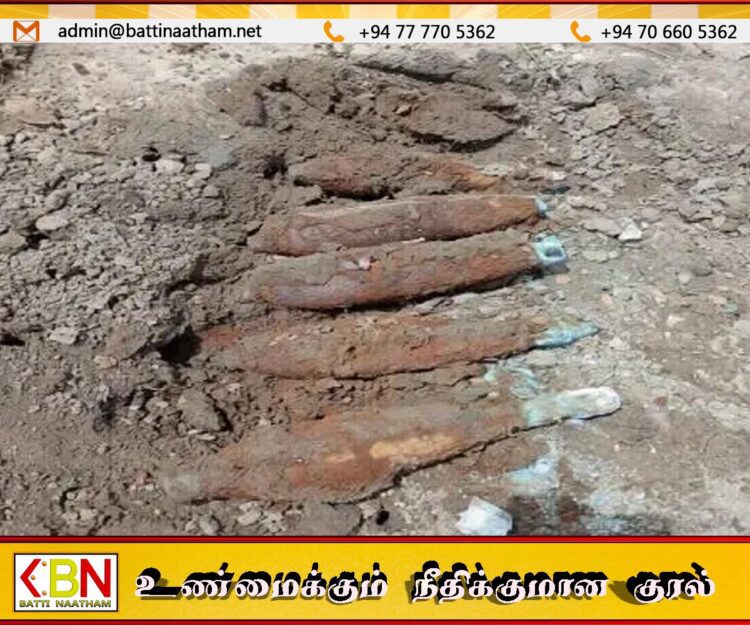 கஞ்சிகுடியாறு பகுதியில் ஐந்து மோட்டார் குண்டுகள் மீட்பு