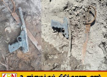 ஏறாவூரில் நிலத்தை தோண்டும் போது பழுதடைந்த கைத்துப்பாக்கி போன்ற ஆயுதம் மற்றும் வாள் ஒன்று மீட்பு