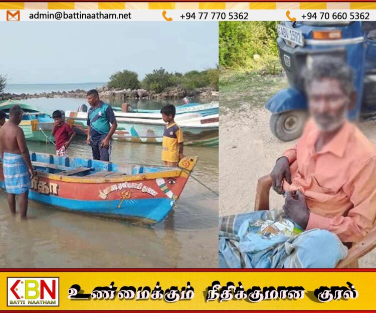கடலில் தத்தளித்த தமிழக மீனவர் மீட்கப்பட்டு நெடுந்தீவு பொலிசாரிடம் ஒப்படைப்பு