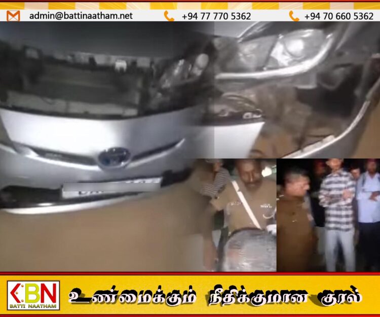 அக்கரைப்பற்றில் காரை செலுத்தி இருவரை மோதித்தள்ளிய சிறுவர்கள்
