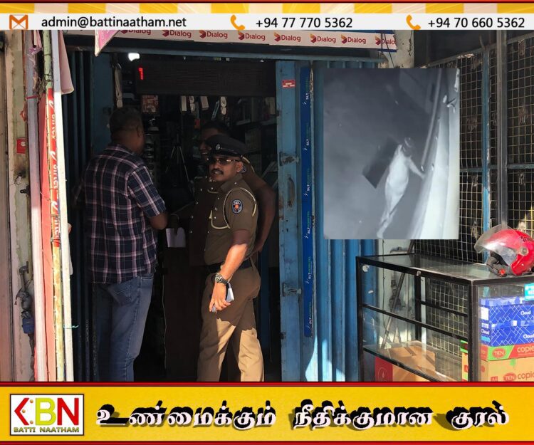 மட்டு நகரில் 3 கடைகளை உடைத்து பல இலட்சம் திருட்டு-கடையை உடைக்கும் CCTV காணொளி வெளியானது