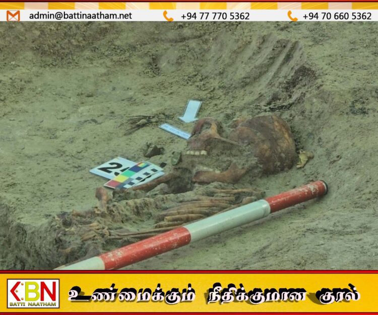 கழுத்தில் காசு வடிவிலான தாயத்துடன் செம்மணியில் என்பு கூடு மீட்பு