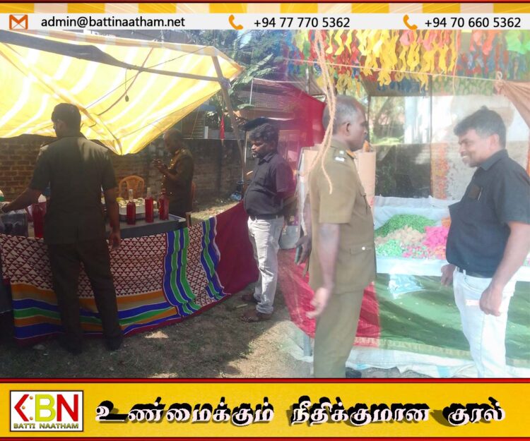 காரைதீவு கண்ணகி அம்மன் ஆலய திருக்குளிர்த்தி விழாவை முன்னிட்டு வியாபார நிலையங்களில் சுகாதார சோதனை